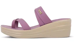 WALKAROO Women’s Wedge Sandals| Soft Cushioned Footbed,Lightweight PU Sole|Slip-On, Fashion,Stylish,Comfortable Sandals for Women's| WLP72029 Mauve - 10
