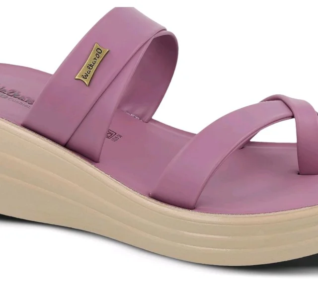 WALKAROO Women’s Wedge Sandals| Soft Cushioned Footbed,Lightweight PU Sole|Slip-On, Fashion,Stylish,Comfortable Sandals for Women's| WLP72029 Mauve - 10