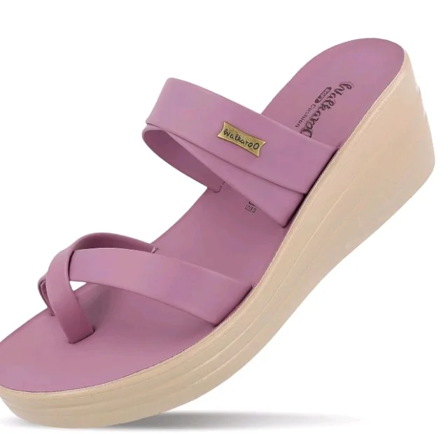 WALKAROO Women’s Wedge Sandals| Soft Cushioned Footbed,Lightweight PU Sole|Slip-On, Fashion,Stylish,Comfortable Sandals for Women's| WLP72029 Mauve - 10