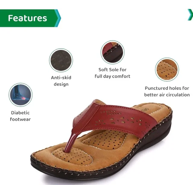 ORTHO JOY Extra Soft Women's Doctor Ortho Slippers/Flip-Flops - 7