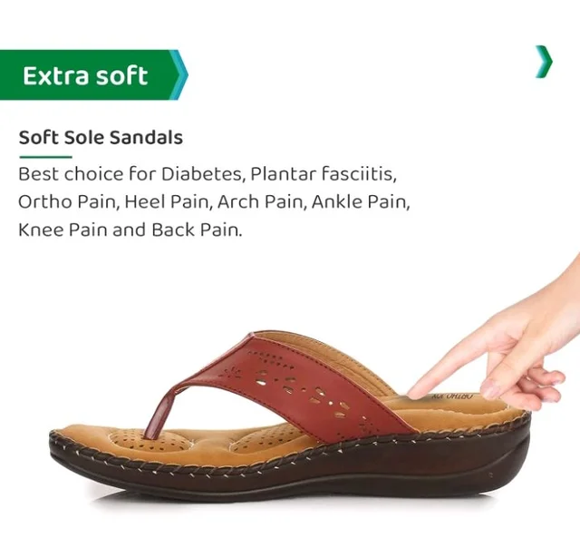 ORTHO JOY Extra Soft Women's Doctor Ortho Slippers/Flip-Flops - 7