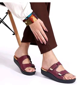 TRASE Orthopedic Extra Soft Double Strap Slippers for Women Footwear | Adjustable Strap Cushioned Wedges Doctor Sandals | Comfortable & Lightweight - 11