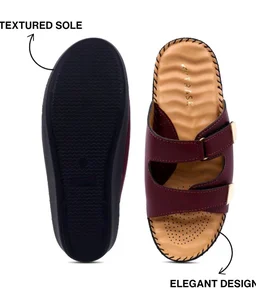 TRASE Orthopedic Extra Soft Double Strap Slippers for Women Footwear | Adjustable Strap Cushioned Wedges Doctor Sandals | Comfortable & Lightweight - 11
