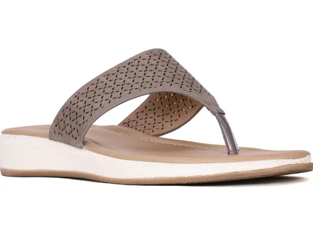 Bata Women's ZOFIA THONG Grey Fashion Slipper's - 5 UK (5712914) - 10