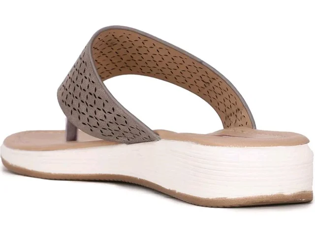Bata Women's ZOFIA THONG Grey Fashion Slipper's - 5 UK (5712914) - 10