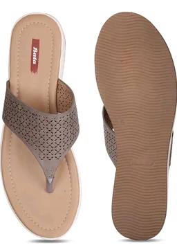 Bata Women's ZOFIA THONG Grey Fashion Slipper's - 5 UK (5712914) - 10