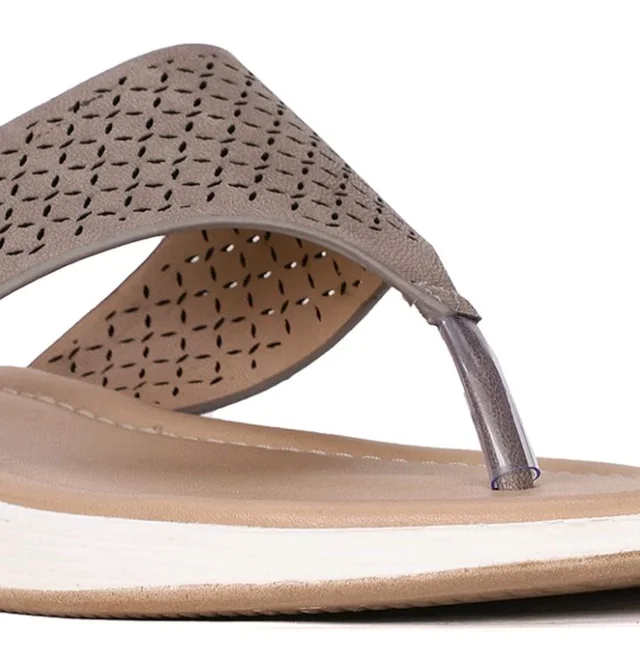 Bata Women's ZOFIA THONG Grey Fashion Slipper's - 5 UK (5712914) - 10