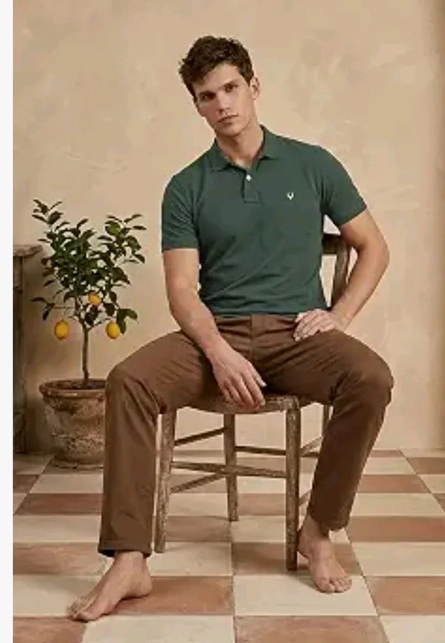 Allen Solly Men’s Polo T‑Shirt | Comfortable Rich Cotton Blend, Band Collar, Regular Fit | Stylish & Premium All Day Wear - 2XL