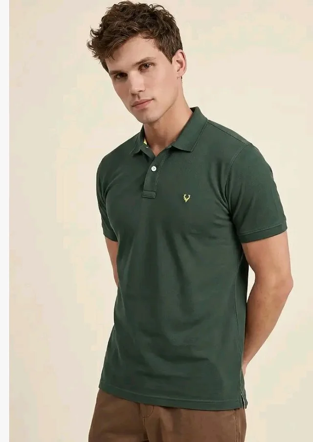Allen Solly Men’s Polo T‑Shirt | Comfortable Rich Cotton Blend, Band Collar, Regular Fit | Stylish & Premium All Day Wear - 2XL