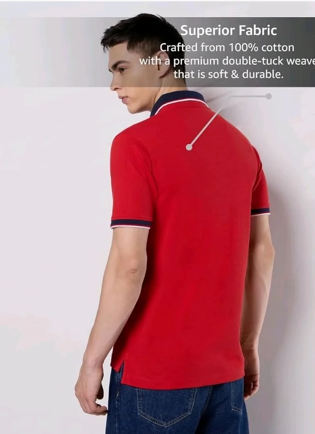 Symbol Premium Men's 100% Cotton Solid Polo T-Shirt - Regular Fit | Pique Knit
- M
