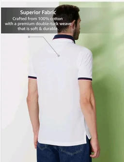 Symbol Premium Men's 100% Cotton Solid Polo T-Shirt - Regular Fit | Pique Knit
- S
