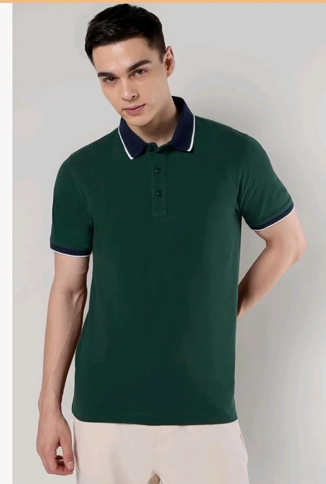 Symbol Premium Men's 100% Cotton Solid Polo T-Shirt - Regular Fit | Pique Knit
- M