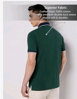 Symbol Premium Men's 100% Cotton Solid Polo T-Shirt - Regular Fit | Pique Knit
- M