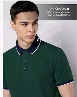 Symbol Premium Men's 100% Cotton Solid Polo T-Shirt - Regular Fit | Pique Knit
- M