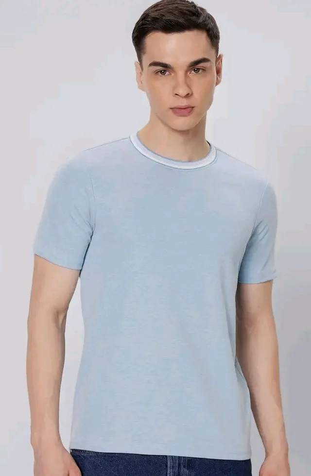 Symbol Premium Men's Cotton Rich Textured T-Shirt - Regular Fit | Pique Knit | Round Neck (Available in Plus Sizes)
- S