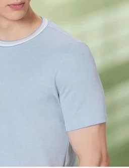Symbol Premium Men's Cotton Rich Textured T-Shirt - Regular Fit | Pique Knit | Round Neck (Available in Plus Sizes)
- S