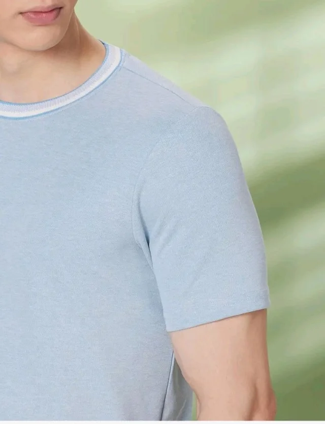Symbol Premium Men's Cotton Rich Textured T-Shirt - Regular Fit | Pique Knit | Round Neck (Available in Plus Sizes)
- S