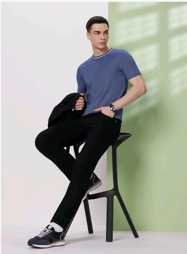 Symbol Premium Men's Cotton Rich Textured T-Shirt - Regular Fit | Pique Knit | Round Neck (Available in Plus Sizes)
- 2XL