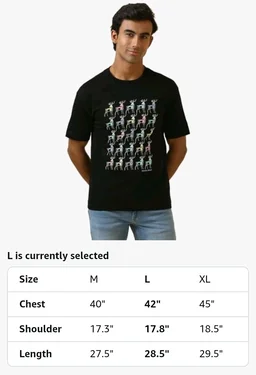 Allen Solly Men's Cotton T-Shirt | Drop Shoulder | Chest Print | Regular Fit | Casual Streetwear Style
- M