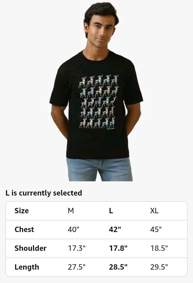 Allen Solly Men's Cotton T-Shirt | Drop Shoulder | Chest Print | Regular Fit | Casual Streetwear Style
- M