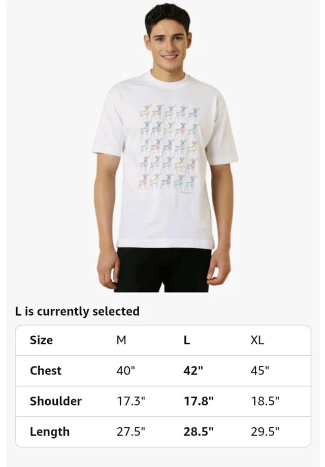 Allen Solly Men's Cotton T-Shirt | Drop Shoulder | Chest Print | Regular Fit | Casual Streetwear Style
- 3XL