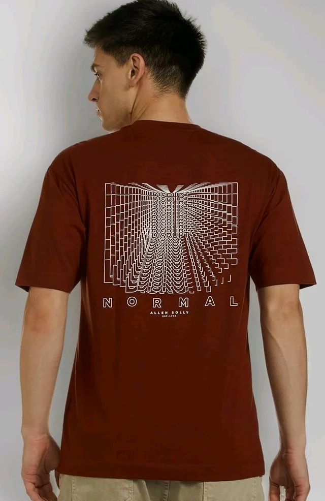 Allen Solly Men's Cotton T-Shirt | Drop Shoulder | Back Print | Regular Fit | Casual Streetwear Style
- XL