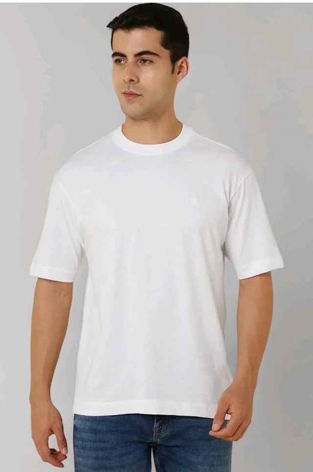 Allen Solly Men's Cotton T-Shirt | Drop Shoulder | Back Print | Regular Fit | Casual Streetwear Style
- L
