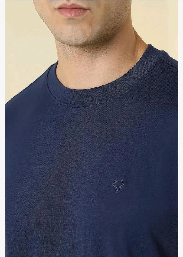 Allen Solly Men's Cotton T-Shirt | Drop Shoulder | Back Print | Regular Fit | Casual Streetwear Style
- S