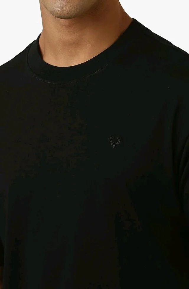 Allen Solly Men's Cotton T-Shirt | Drop Shoulder | Back Print | Regular Fit | Casual Streetwear Style
- L