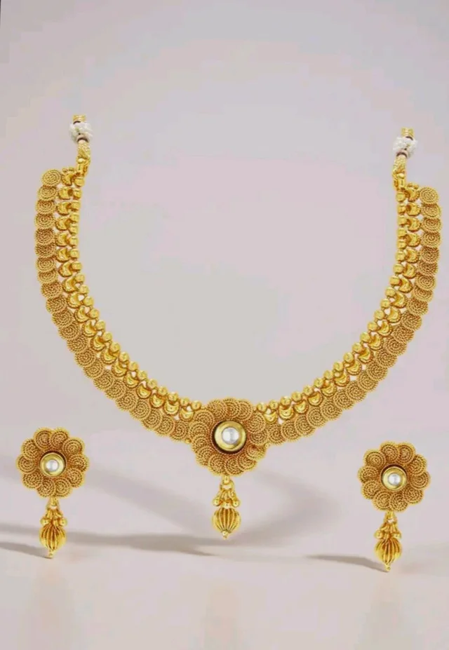 Sukkhi Eye-Catchy Jalebi Design Gold Plated Necklace Set For Women
