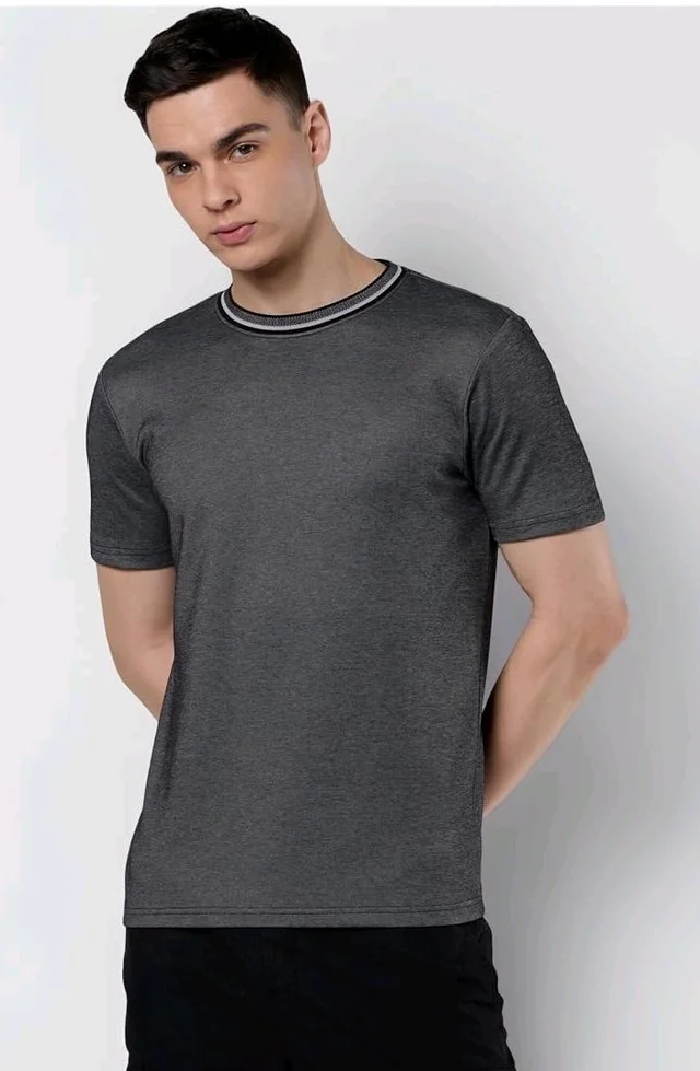 Symbol Premium Men's Cotton Rich Textured T-Shirt - Regular Fit | Pique Knit | Round Neck (Available in Plus Sizes)
- M