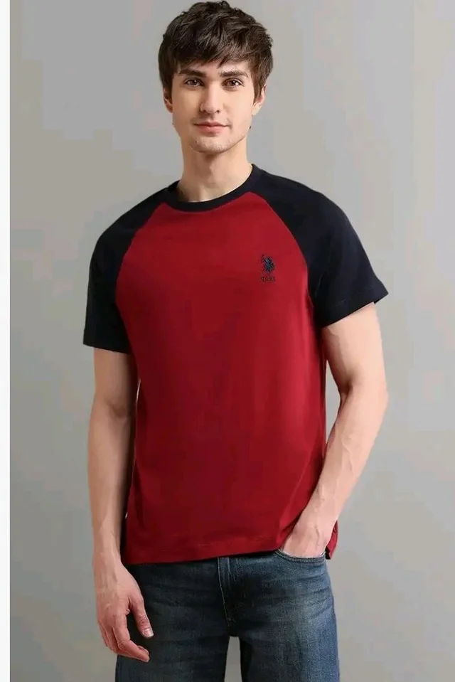 U.S. POLO ASSN. Knitted Cotton T-Shirts for Men - 100% Cotton, Breathable & Comfortable, Half Sleeves Mens Casual T Shirts
- S
