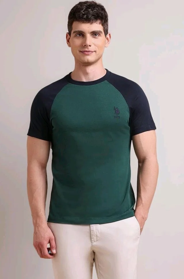 U.S. POLO ASSN. Knitted Cotton T-Shirts for Men - 100% Cotton, Breathable & Comfortable, Half Sleeves Mens Casual T Shirts
- S