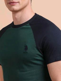 U.S. POLO ASSN. Knitted Cotton T-Shirts for Men - 100% Cotton, Breathable & Comfortable, Half Sleeves Mens Casual T Shirts
- S