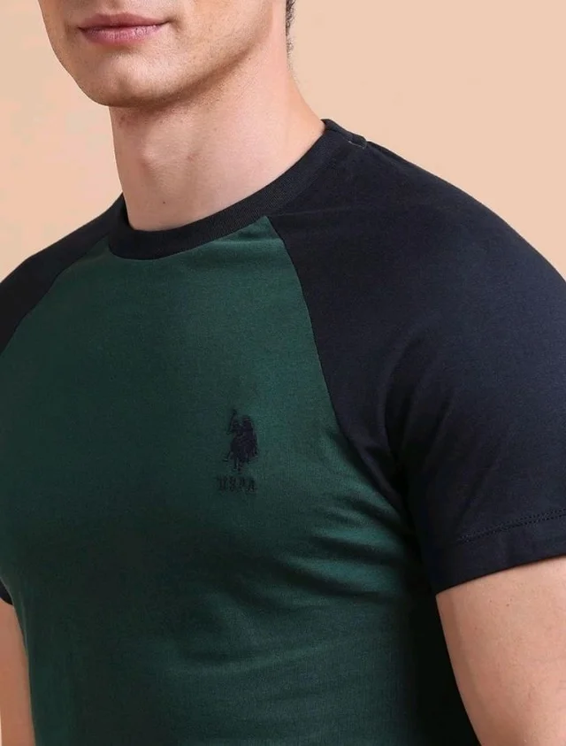 U.S. POLO ASSN. Knitted Cotton T-Shirts for Men - 100% Cotton, Breathable & Comfortable, Half Sleeves Mens Casual T Shirts
- S