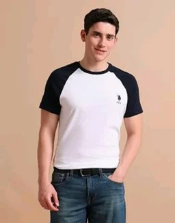 U.S. POLO ASSN. Knitted Cotton T-Shirts for Men - 100% Cotton, Breathable & Comfortable, Half Sleeves Mens Casual T Shirts
- L