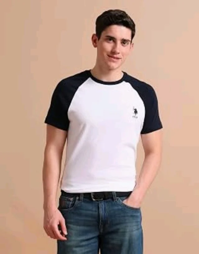 U.S. POLO ASSN. Knitted Cotton T-Shirts for Men - 100% Cotton, Breathable & Comfortable, Half Sleeves Mens Casual T Shirts
- L