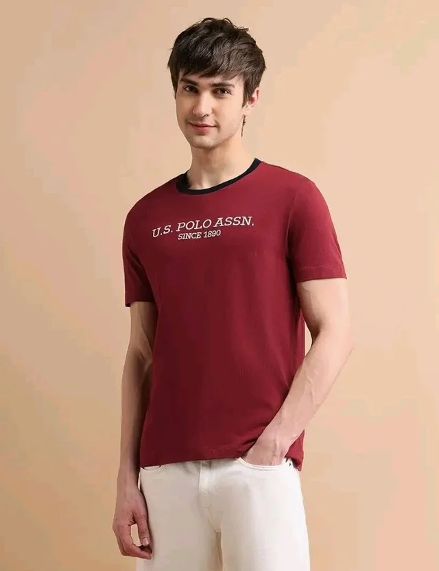 U.S. Polo ASSN. Brand Printed Cotton T-Shirts for Men - Half Sleeves Mens Casual T Shirts
- 2XL