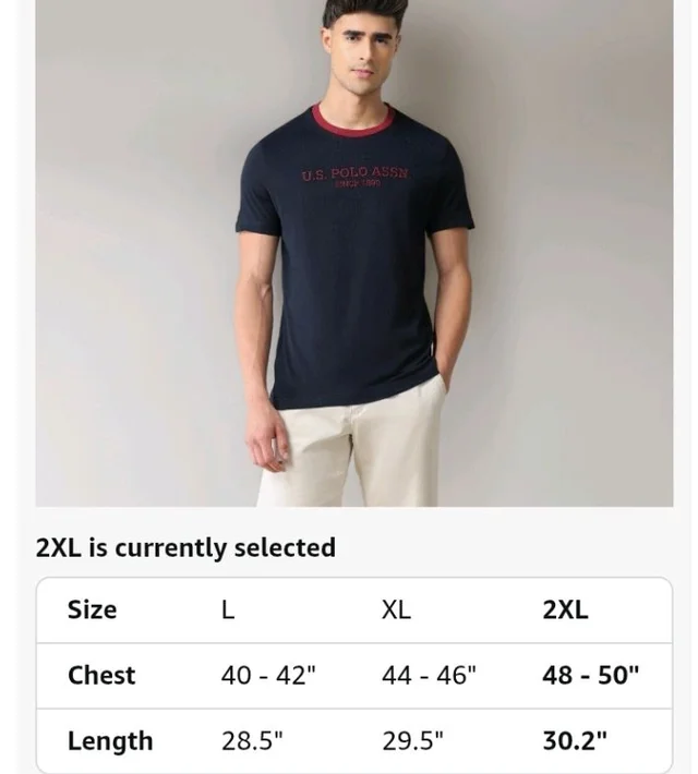 U.S. Polo ASSN. Brand Printed Cotton T-Shirts for Men - Half Sleeves Mens Casual T Shirts
- 3XL