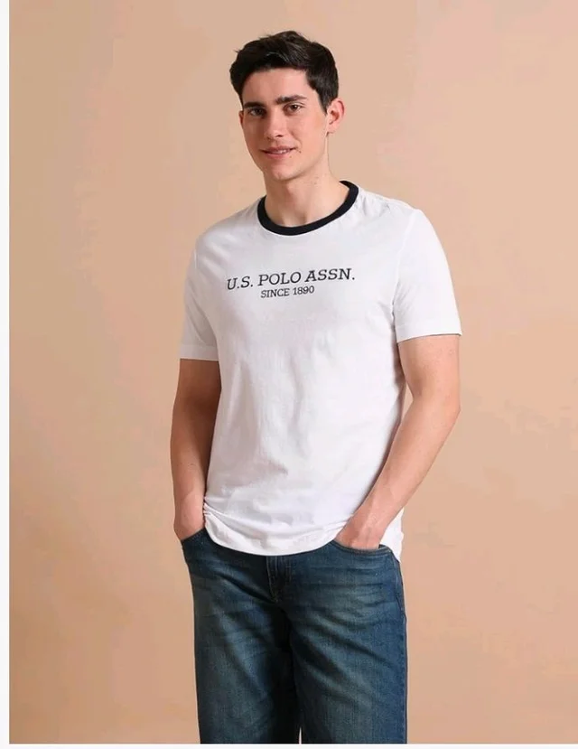 U.S. Polo ASSN. Brand Printed Cotton T-Shirts for Men - Half Sleeves Mens Casual T Shirts
- S
