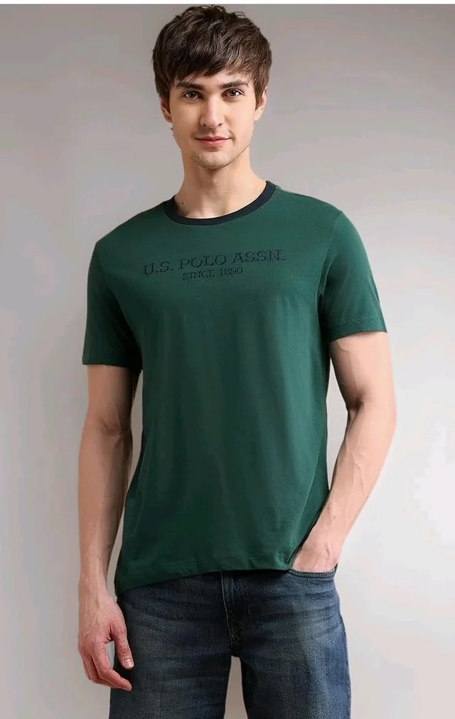 U.S. Polo ASSN. Brand Printed Cotton T-Shirts for Men - Half Sleeves Mens Casual T Shirts
- L