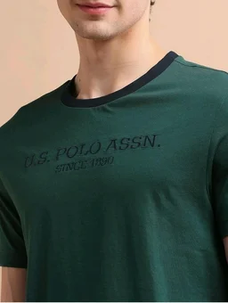 U.S. Polo ASSN. Brand Printed Cotton T-Shirts for Men - Half Sleeves Mens Casual T Shirts
- L