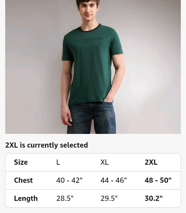U.S. Polo ASSN. Brand Printed Cotton T-Shirts for Men - Half Sleeves Mens Casual T Shirts
- L