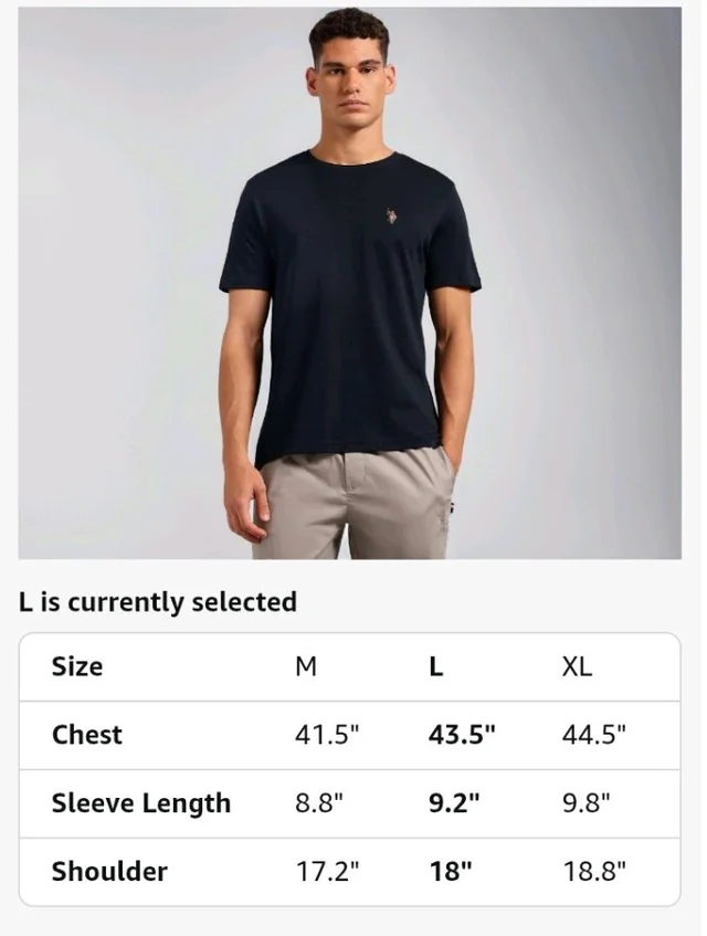 U.S. Polo ASSN. Men's PE002 Supima Cotton Ultra Soft Premium T-Shirt
- S