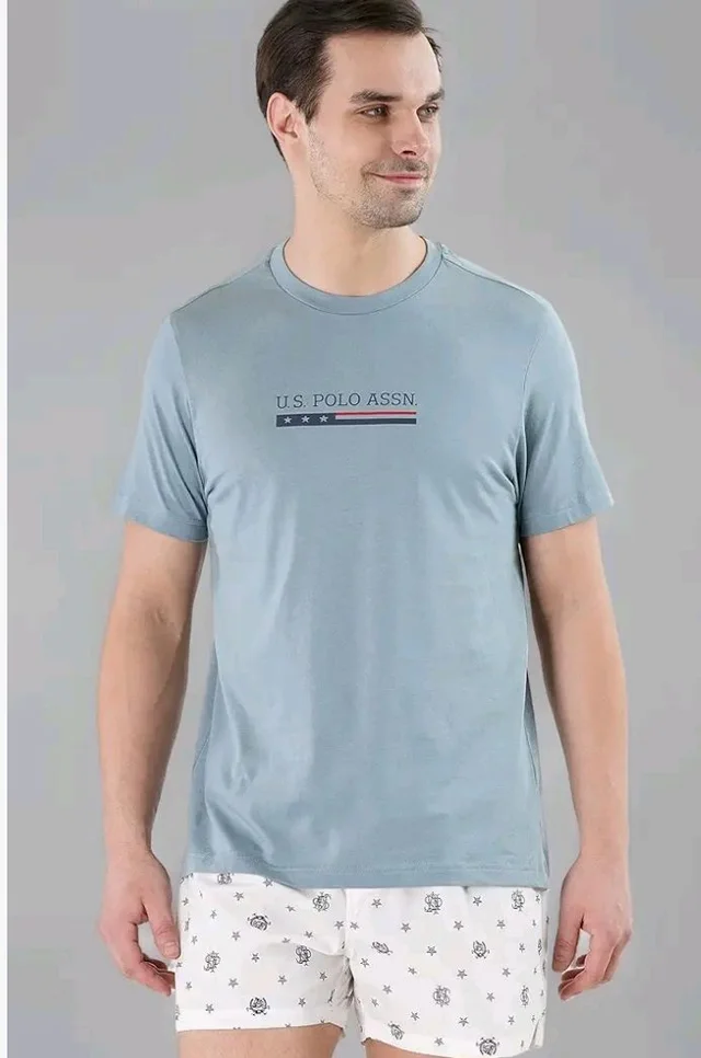U.S. Polo ASSN. Men's LE001 Cotton Regular Fit Crew Neck Brand Print Lounge T-Shirt
- 2XL