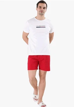 U.S. Polo ASSN. Men's LE001 Cotton Regular Fit Crew Neck Brand Print Lounge T-Shirt
- L
