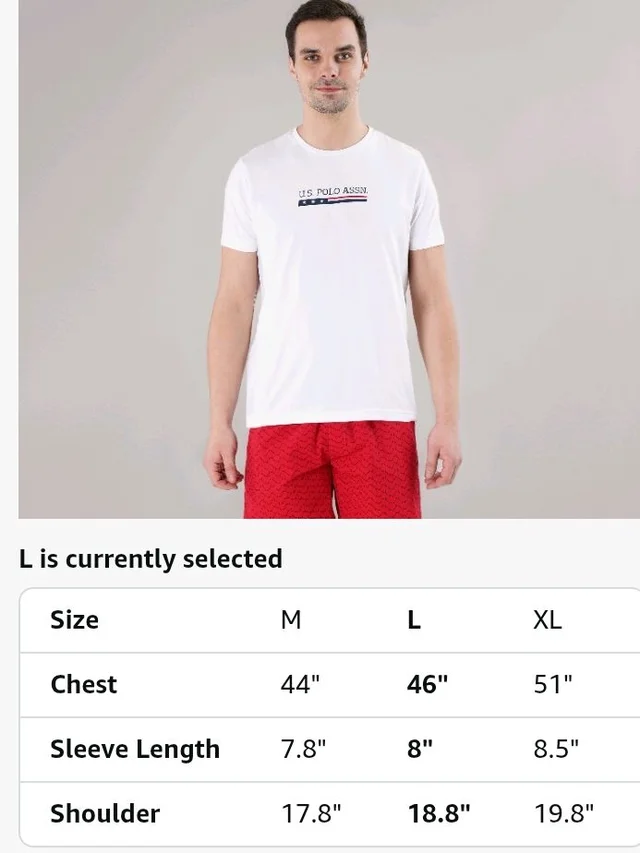 U.S. Polo ASSN. Men's LE001 Cotton Regular Fit Crew Neck Brand Print Lounge T-Shirt
- L