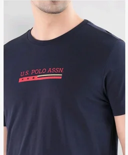 U.S. Polo ASSN. Men's LE001 Cotton Regular Fit Crew Neck Brand Print Lounge T-Shirt
- S