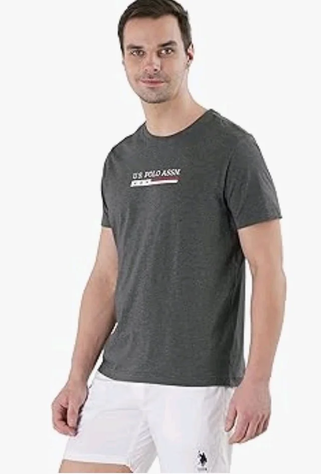 U.S. Polo ASSN. Men's LE001 Cotton Regular Fit Crew Neck Brand Print Lounge T-Shirt
- M