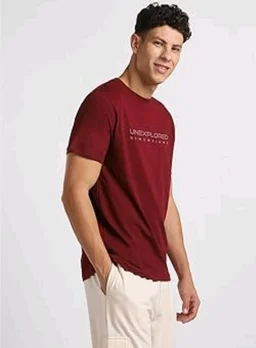 Nobero 100% Cotton T Shirts for Men Stylish | Regular Fit | Graphic Printed T Shirts for Men 180 GSM Combed Cotton | Round Neck Half Sleeve
- L